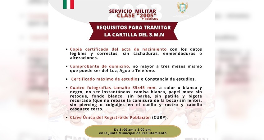 Invitan a jóvenes a alistarse al Servicio Militar Nacional