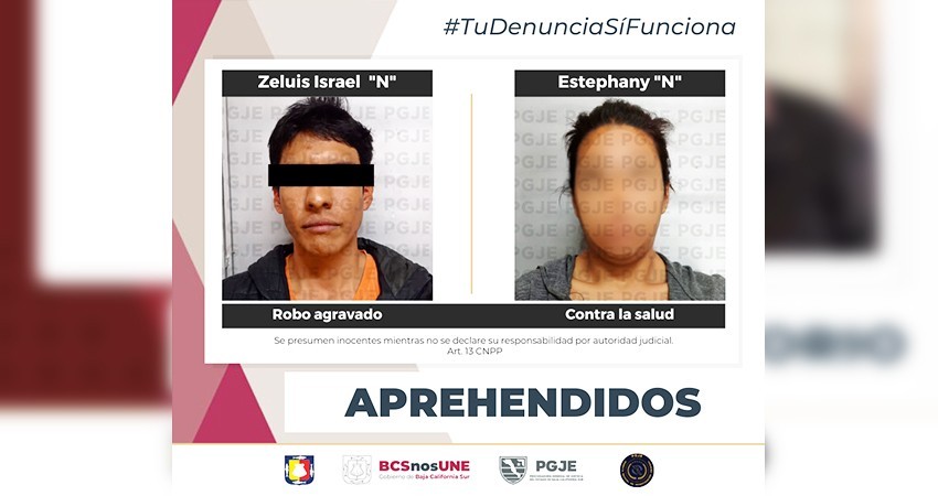 Son aprehendidos un hombre y una mujer en La Paz por diversos delitos