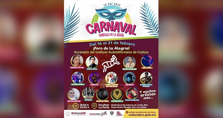 SC participará en el Carnaval La Paz 2023 con el foro de la alegría