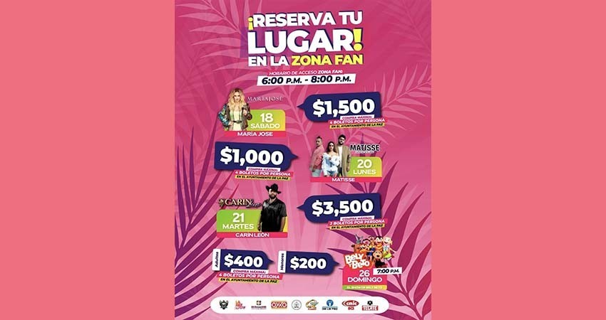 Área Fan del Carnaval La Paz 2023 tendrá un costo de hasta 3,500 pesos