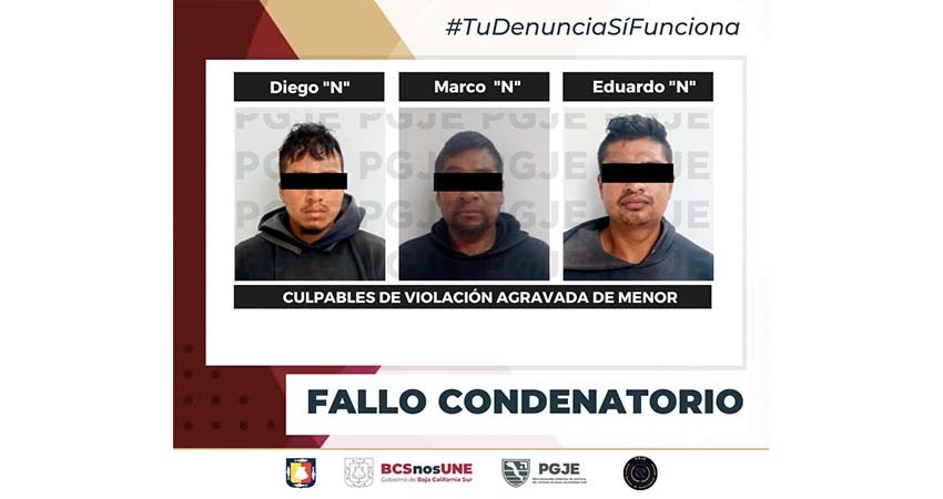 Fueron condenados tres hombres por el delito de violación agravada