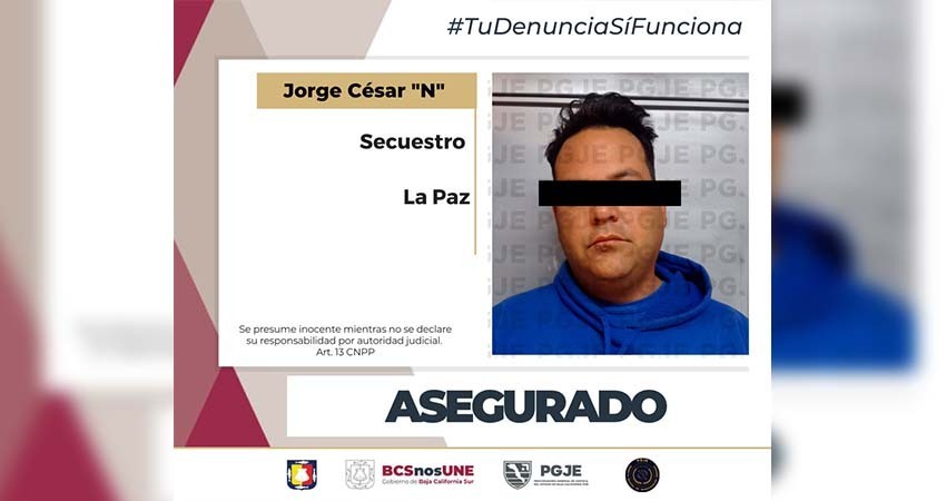 Detiene PGJE en BCS a posible secuestrador buscado en el estado de México