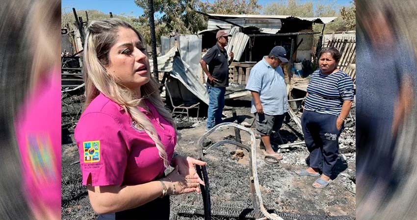 Apoyo del Ayto Los Cabos llegó a 6 familias que lo perdieron todo en un incendio