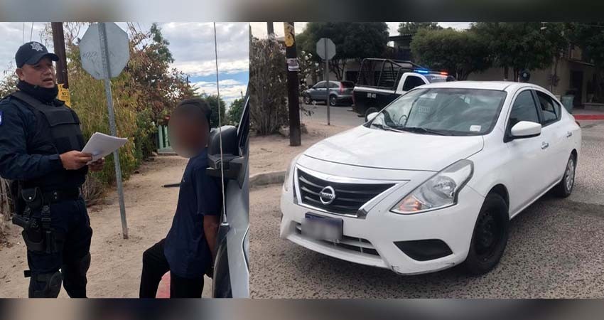 Policía estatal captura a una persona cuando conducía un vehículo con reporte de robo