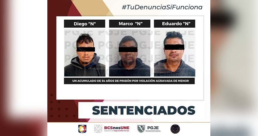54 años de prisión para los 3 hombres que violaron a un menor
