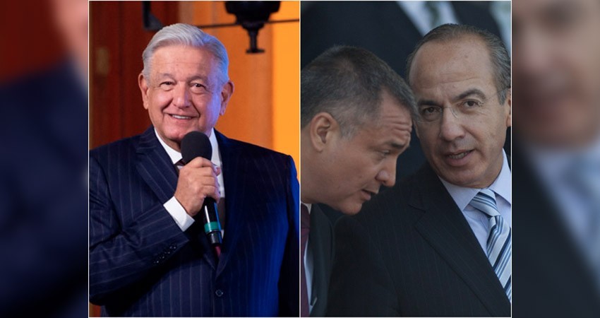 López Obrador rechaza que haya persecución contra Calderón por caso García Luna