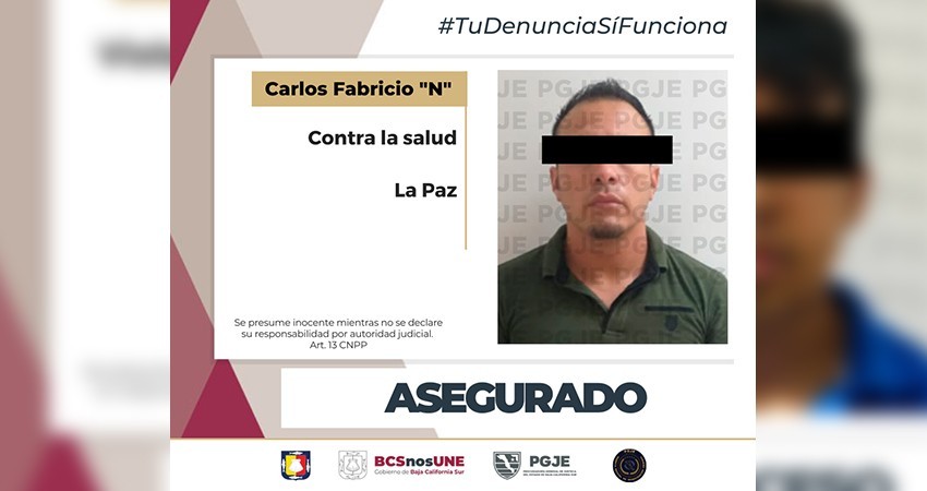 Tras cateo PGJE asegura a un posible narcomenudista y 775 dosis de droga