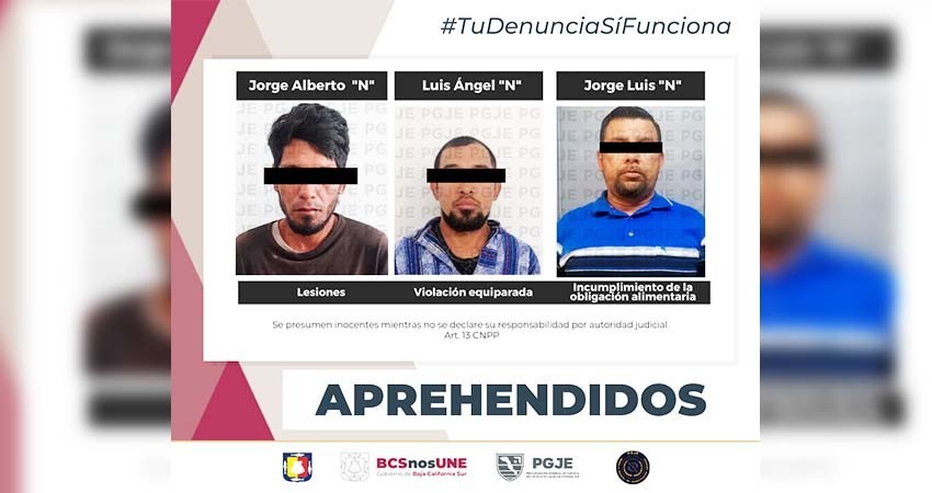 Son aprehendidos 3 hombres por diversos delitos