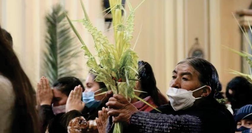Celebra obispo de La Paz gran participación de fieles católicos en domingo de ramos