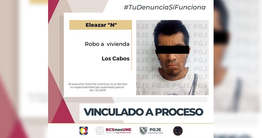 Eleazar “N”, queda en prisión preventiva por robo en Cabo San Lucas