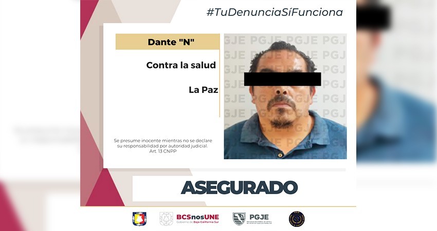 Es detenida una persona en posesión de 2 mil dosis de marihuana en La Paz