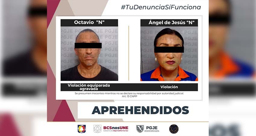 Aprehende PGJE a dos personas por violación en La Paz