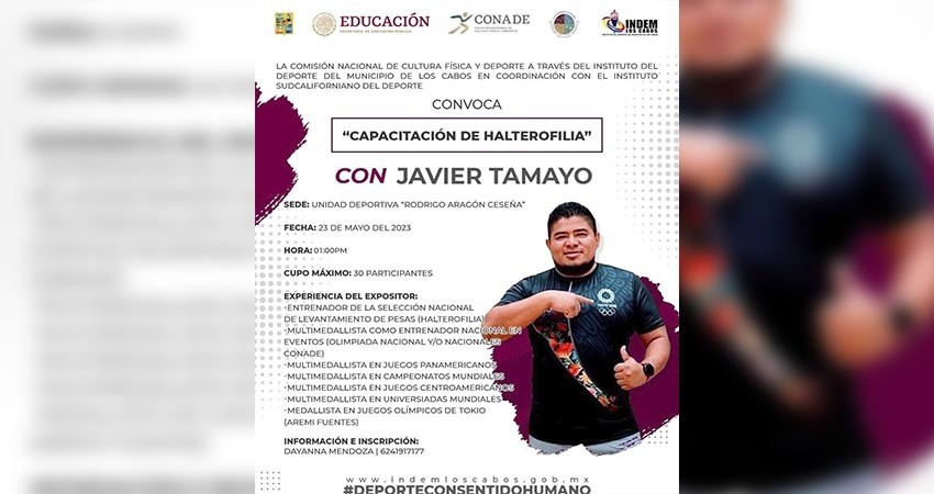 Gobierno de Los Cabos invita a las capacitaciones gratuitas impartidas por entrenadores olímpicos y mundialistas