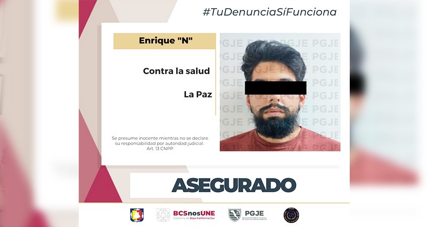 Detienen a probable narcomenudista con más de 5 mil dosis de droga en La Paz