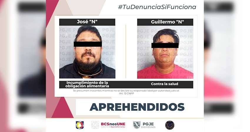 Son aprehendidas dos personas por diversos delitos en BCS