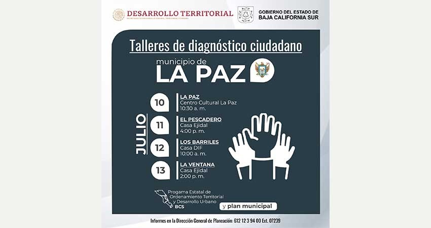 Inicia próxima semana la segunda ronda de talleres para programa de ordenamiento territorial