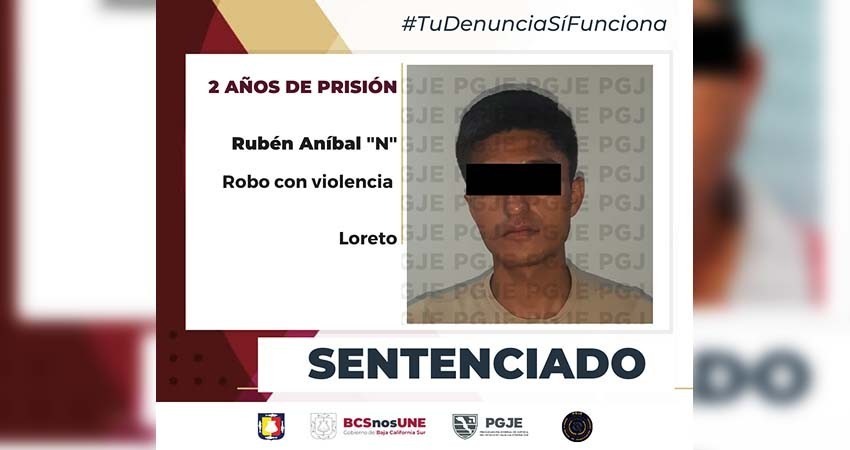 Sentencian a más de 2 años de prisión a Aníbal “N” por el delito de robo con violencia en Loreto