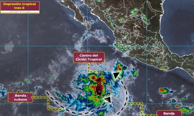 Se forma la depresión tropical Tres-E en el Pacífico