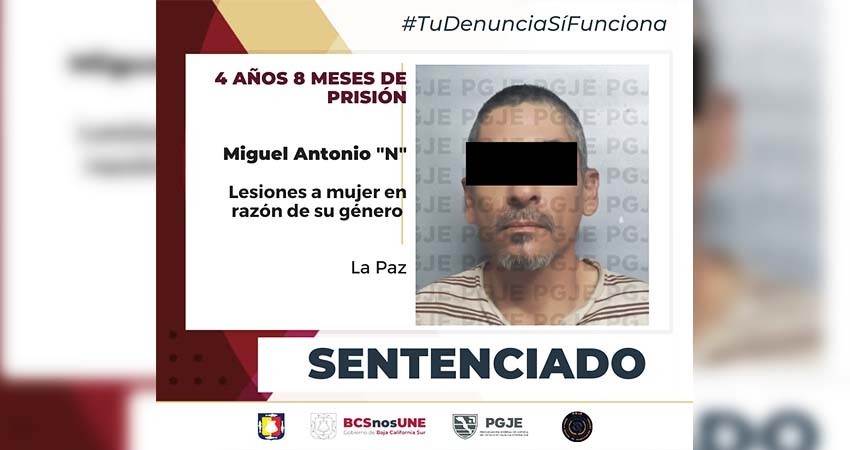Por lesiones cometidas contra una mujer, Miguel “N” pasará más de 4 años en prisión