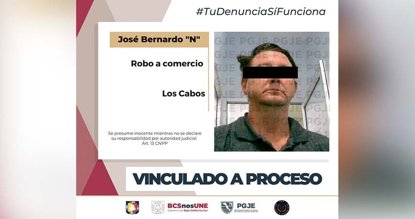 Vinculan a proceso a Bernardo “N” por el delito de robo a una tienda en CSL