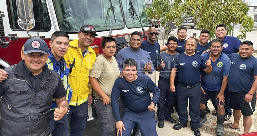 Bomberos de CSL se trasladan a Santa Rosalía para apoyar en la rehabilitación