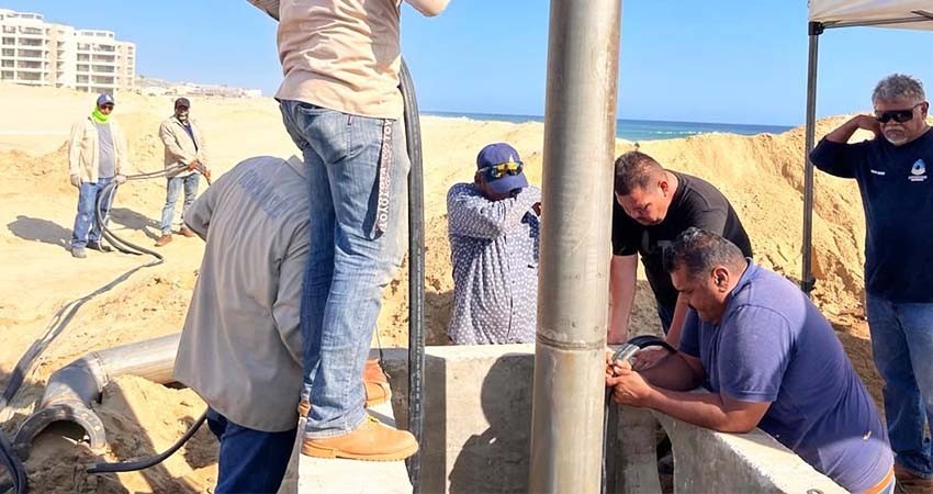 Trabaja OOMSAPAS Los Cabos en falla de pozo playero con el fin de asegurar el tandeo para mas de 81 colonias