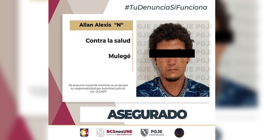 Asegura PGJE a un hombre con 3 mil dosis de droga en Santa Rosalía