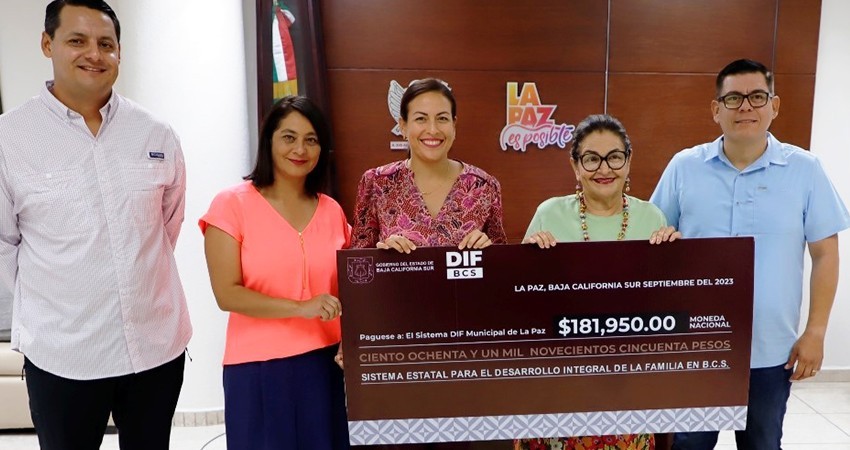 Recibe DIF Municipal La Paz apoyo de cuotas de recuperación