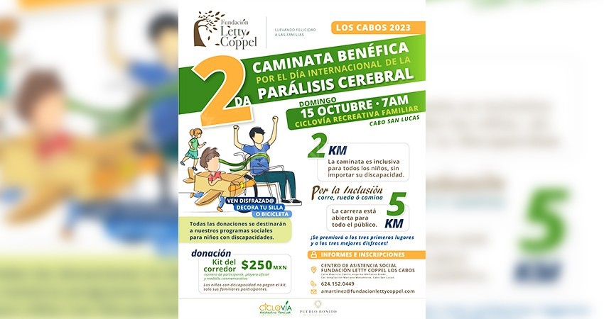 Organizan en Los Cabos caminata benéfica por Día Internacional de la Parálisis Cerebral