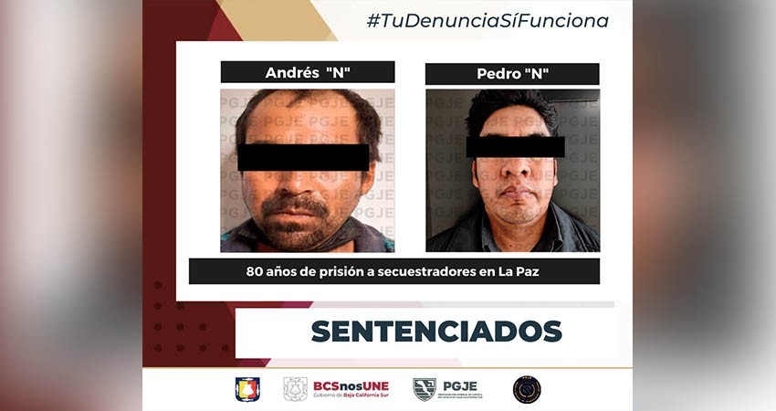 Sentencian a 80 años de prisión a dos hombres por el delito de secuestro y homicidio