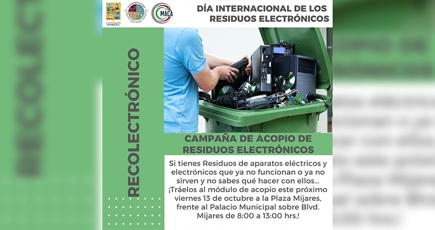 Invitan a la población a participar en la Campaña de Acopio de Residuos Electrónicos