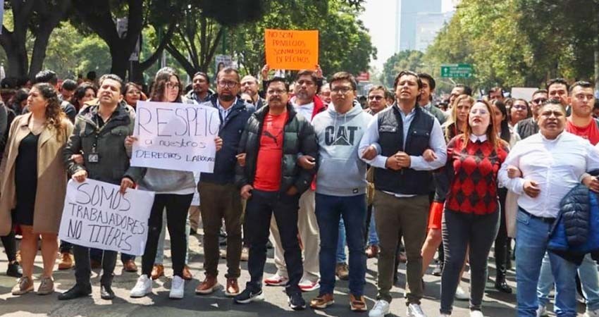 Trabajadores del Poder Judicial se manifiestan en el país contra la extinción de fideicomisos