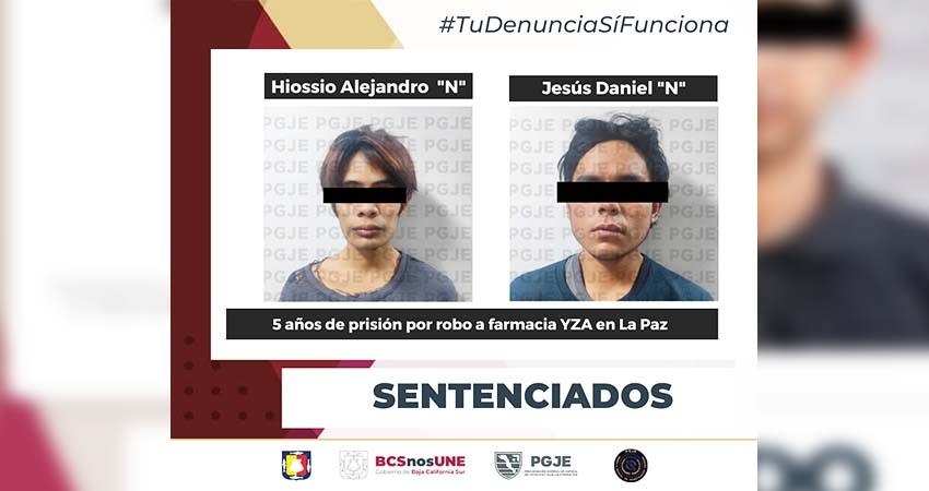 Sentencian a más de 5 años de prisión a los culpables de robo con violencia a negocio en La Paz