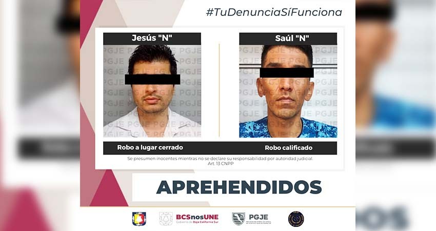 Fueron aprehendidas 2 personas relacionadas en delitos