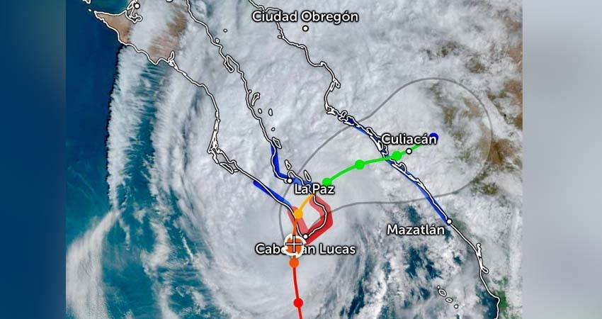 El huracán categoría 2, tocará tierra en inmediaciones de Cabo San Lucas