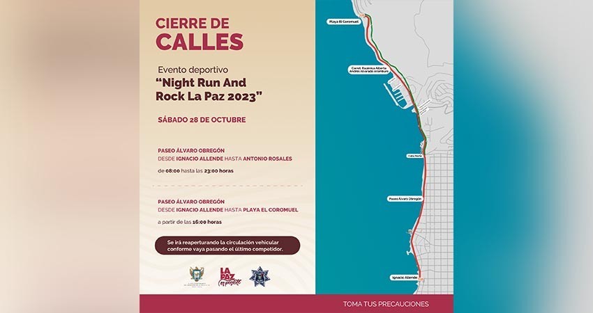 Sábado 28 de octubre estará cerrado el malecón para el medio maratón nocturno