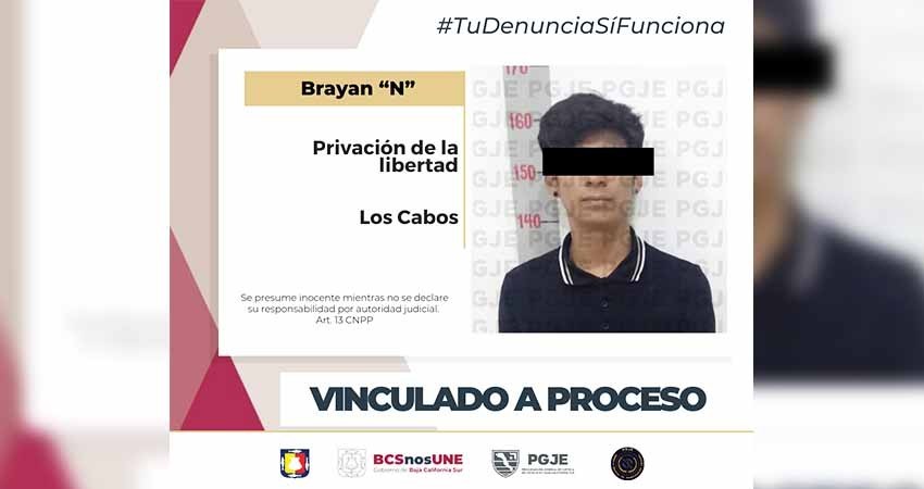 Vinculan a proceso a Brayan “N” imputado por privación de la libertad en Los Cabos