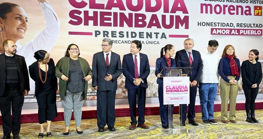 Sheinbaum presenta a su equipo de coordinación de precampaña a la presidencia