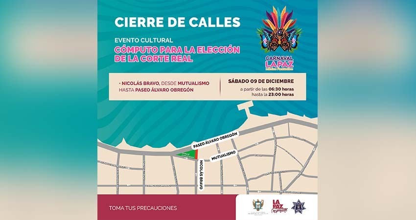 Este sábado estará cerrado parte del malecón de La Paz