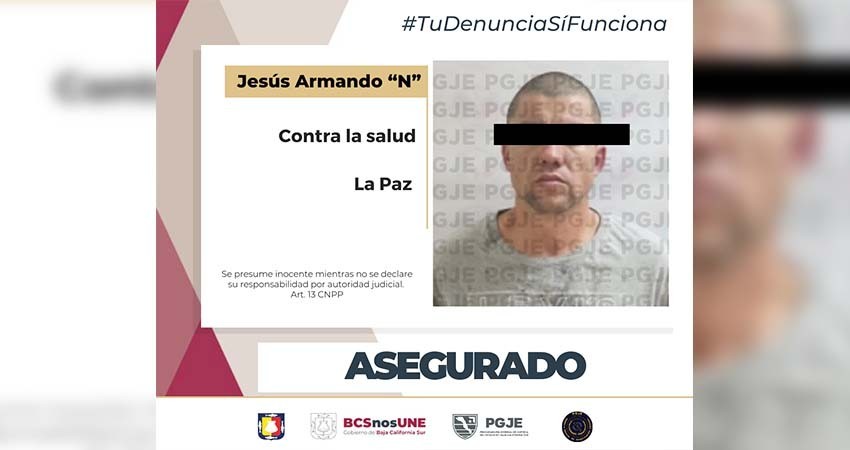 Detienen a Armando “N” con un arma y más de 4 mil dosis de droga