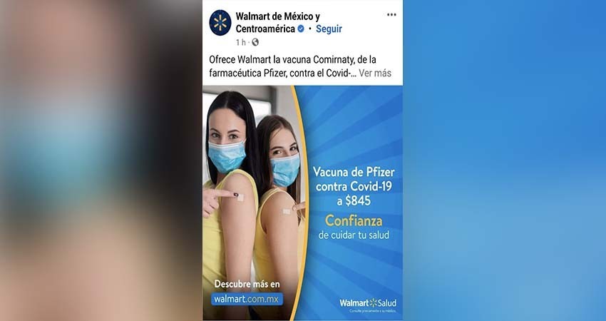 Walmart venderá vacuna Pfizer contra Covid-19 en México