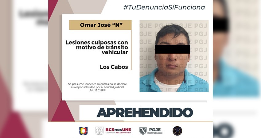 Cumplimenta PGJE orden de aprehensión por lesiones con motivo de tránsito vehicular