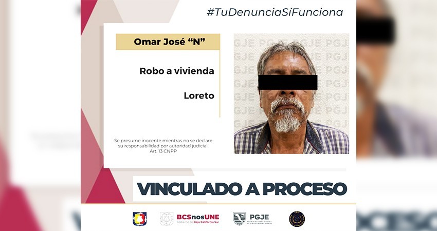 Vinculan a proceso a Ignacio "N" por robo a vivienda en Loreto
