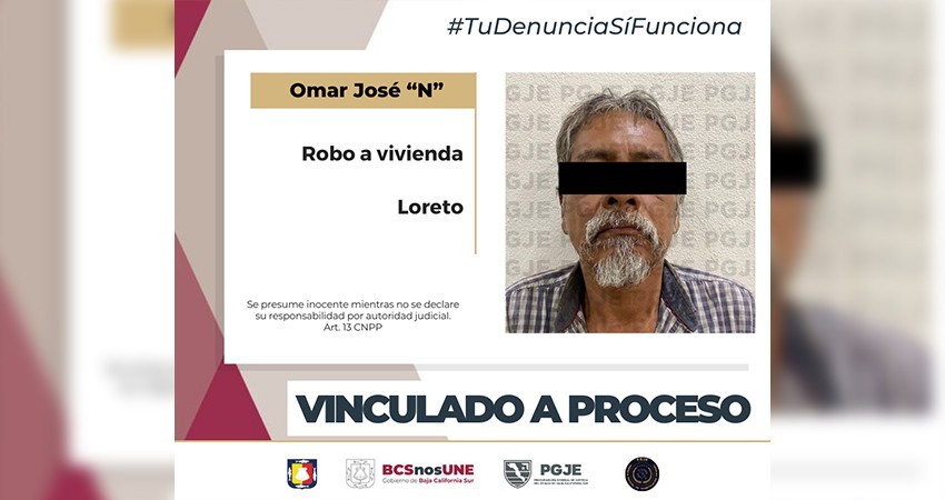 Vinculan a proceso a Ignacio "N" por robo a vivienda en Loreto