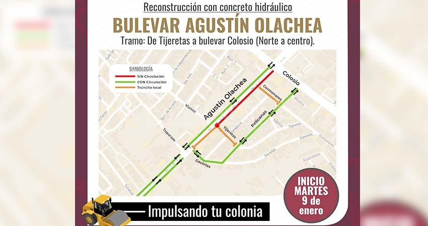 SEPUIMM: Este 2024, se concretará la pavimentación del bulevar Forjadores y Agustín Olachea