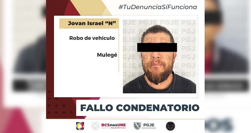 Dan fallo condenatorio contra el responsable de robar un vehículo