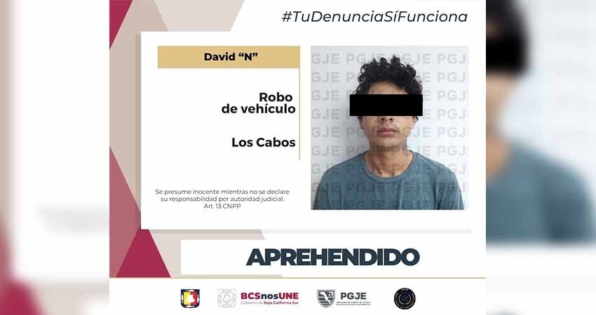 Fue detenido Moisés “N” por el delito de robo de vehículo