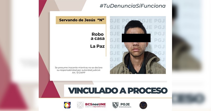 Servando “N” enfrenta a proceso penal por robar en una vivienda
