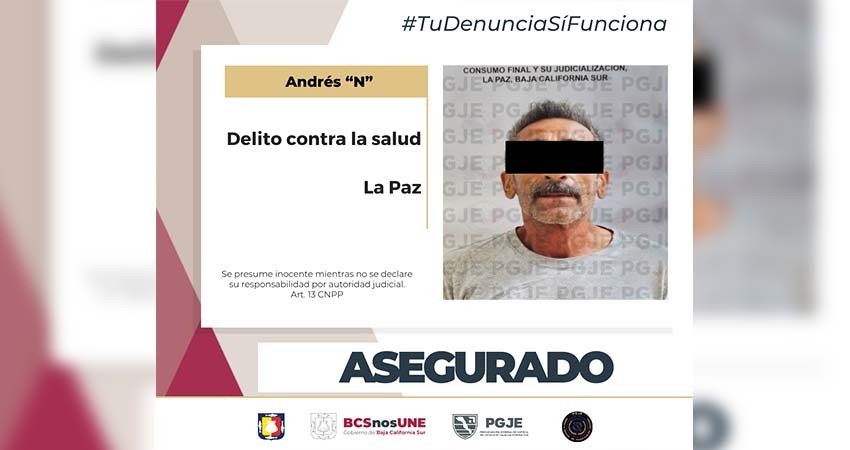 Fue asegurado un hombre con más de 3 mil dosis de droga en La Paz