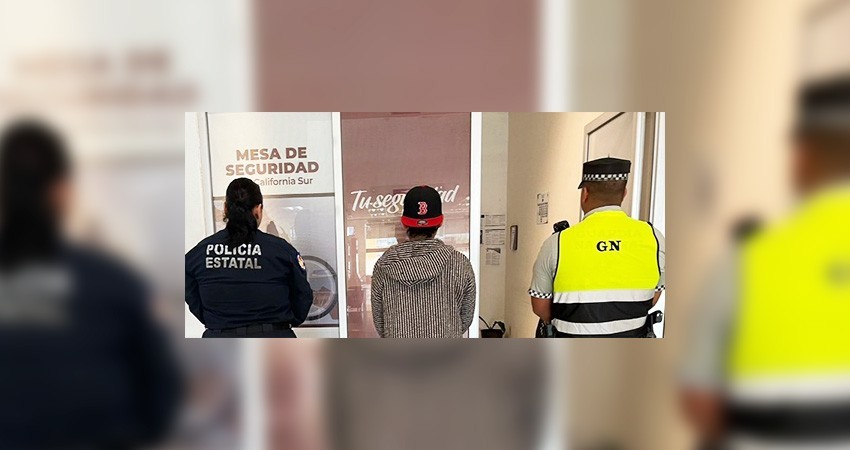 Detienen PEP y Guardia Nacional a prófugo de la justicia en el aeropuerto de Los Cabos